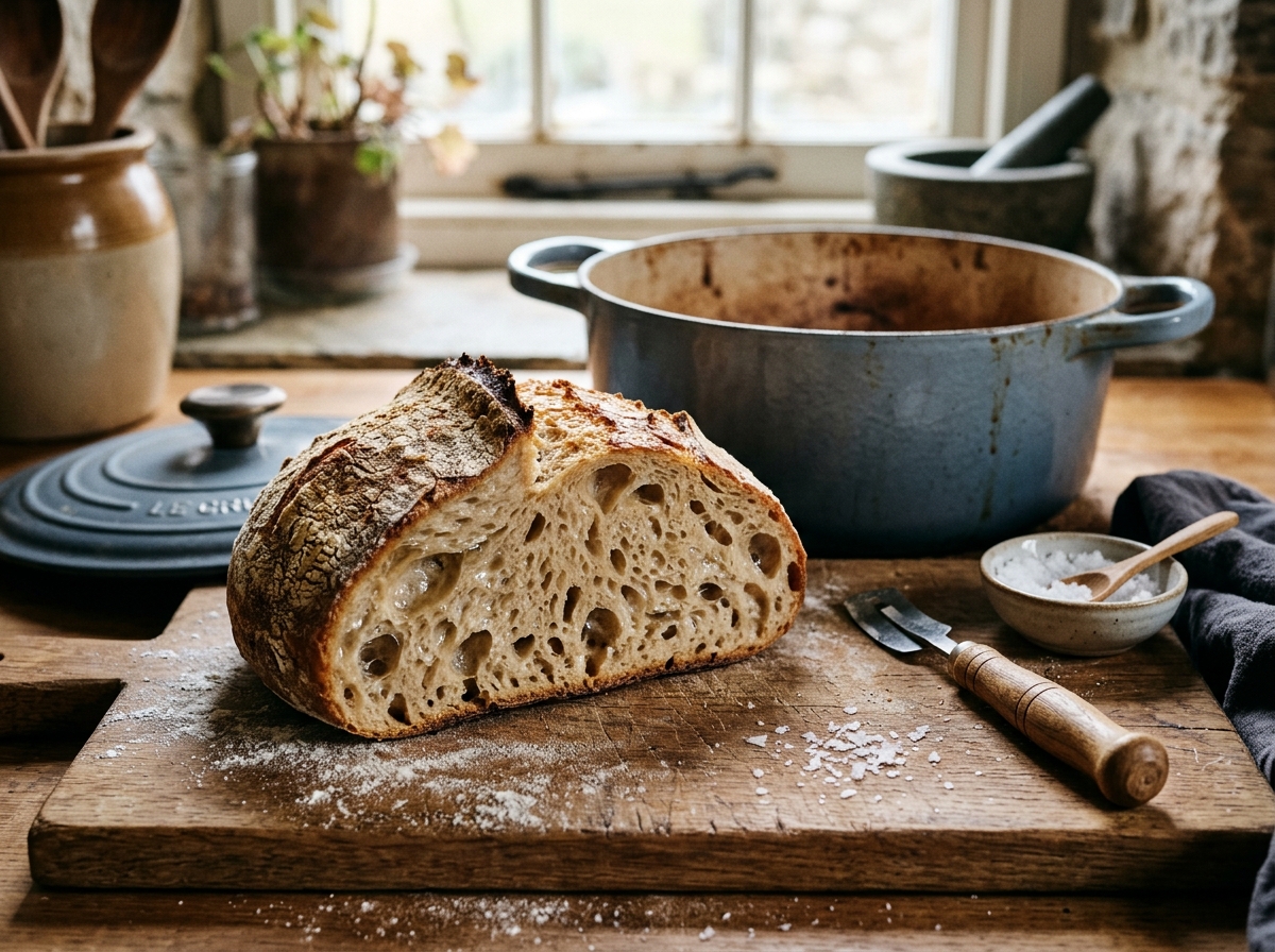 Artisan No-Knead Dutch Oven Sourdough