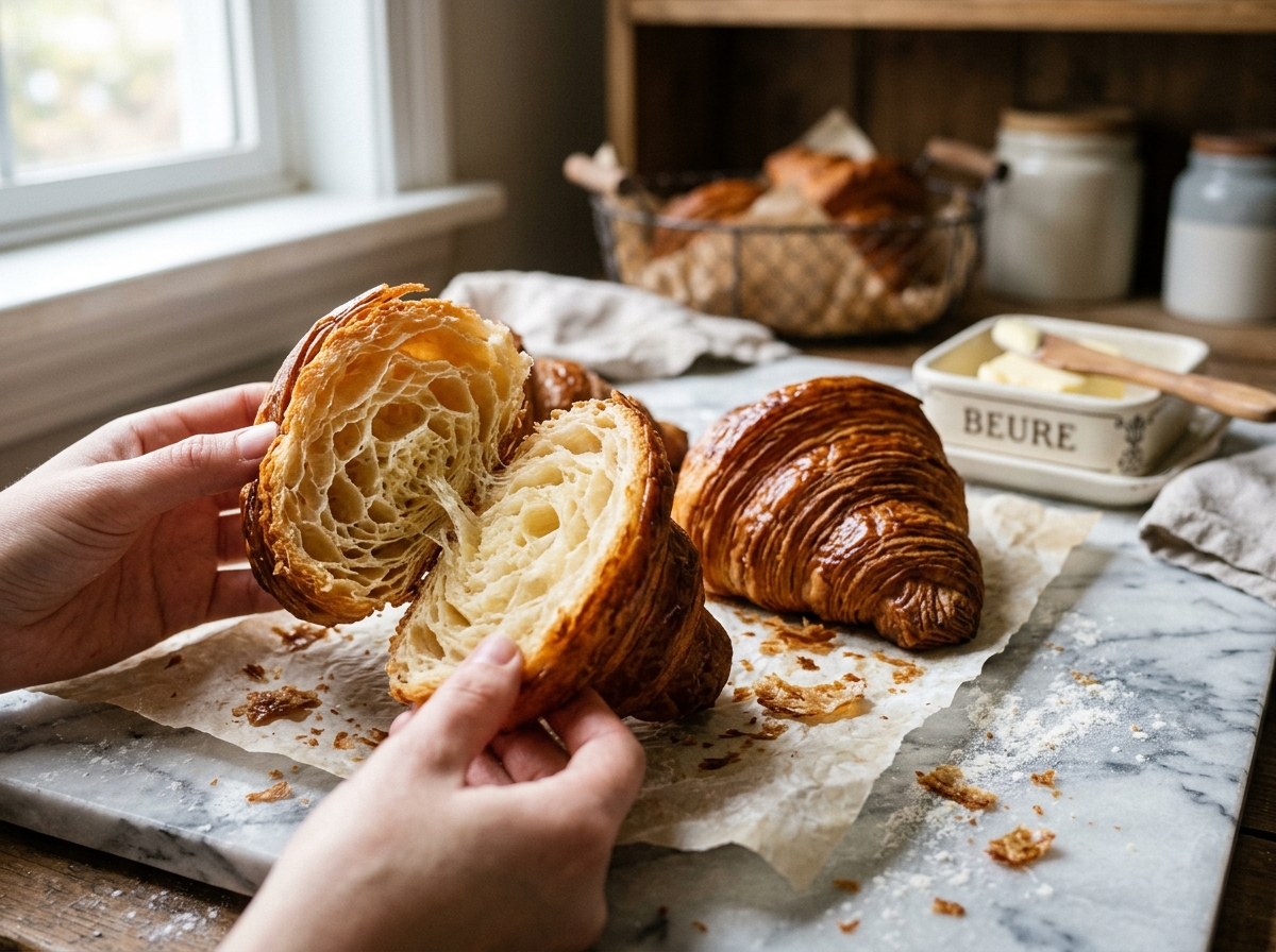 Classic French Flaky Croissants