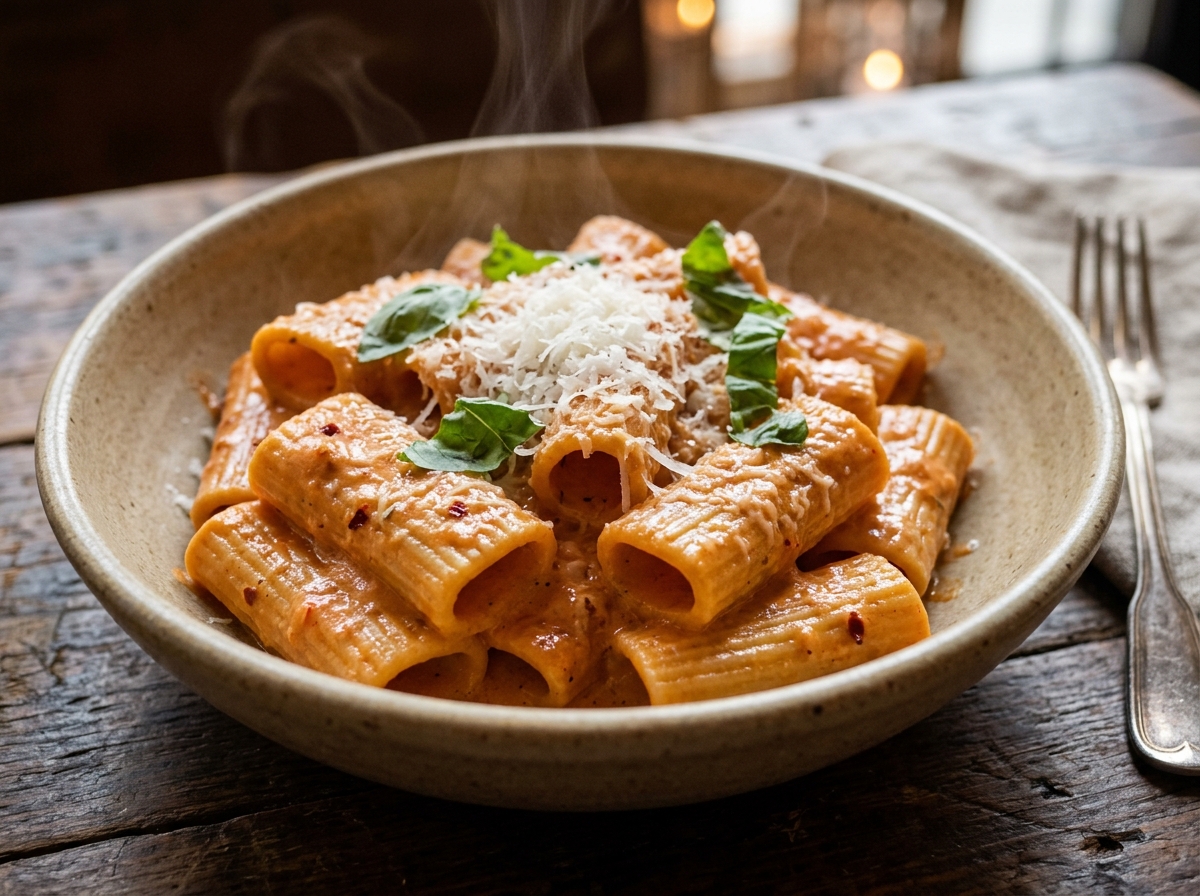 High-Protein Whipped Cottage Cheese Vodka Sauce Rigatoni
