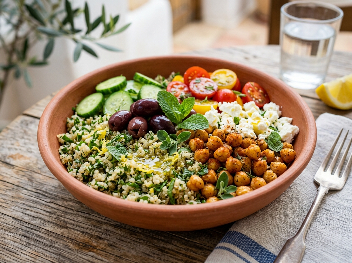 Mediterranean Lemon Herb Quinoa Bowl