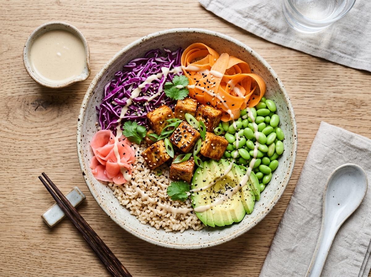 Rainbow Sesame Tofu Nourish Bowl
